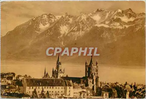 Cartes postales Lausanne La Cathedrale et les Alpes