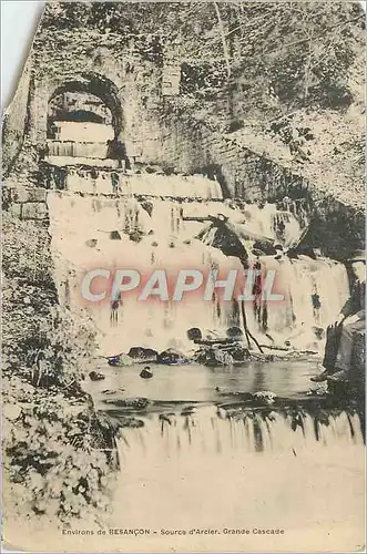 Cartes postales Environs de Besancon Source d'Arcier Grande Cascade