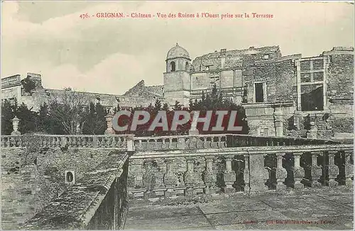 Cartes postales Grignan Chateau Vue des Ruines a l'Ouest prise sur la Terrasse