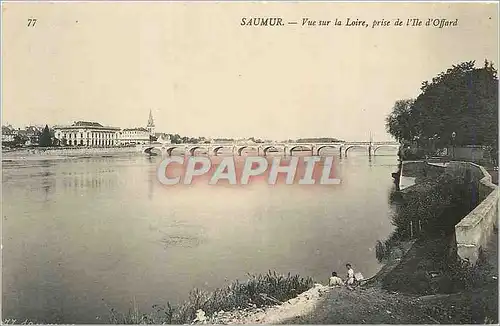 Cartes postales Saumur Vue sur la Loire prise de l'Ile d'Offard Lavandieres
