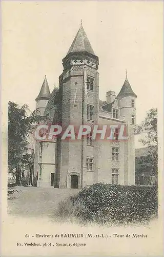 Cartes postales Saumur (M et L) Environs Tour de Menive
