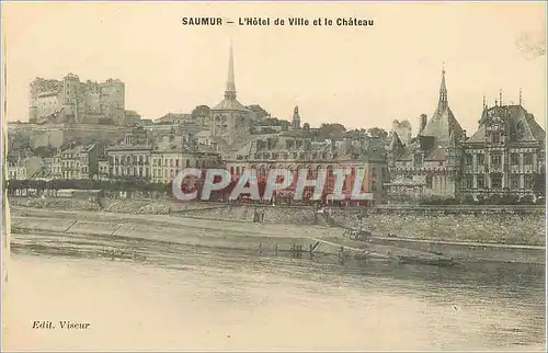 Cartes postales Saumur L'Hotel de Ville et le Chateau