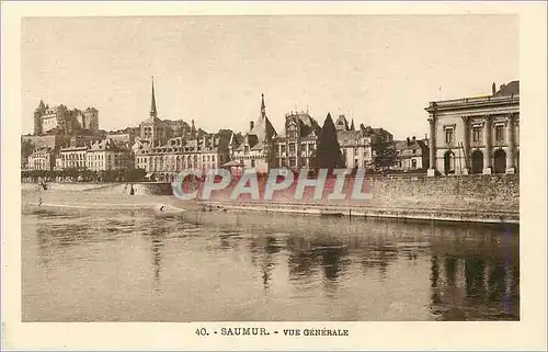 Cartes postales Saumur vue generale Jolie ville deminee par non imposant chateau Celebre Ecole de Cavalirie Char