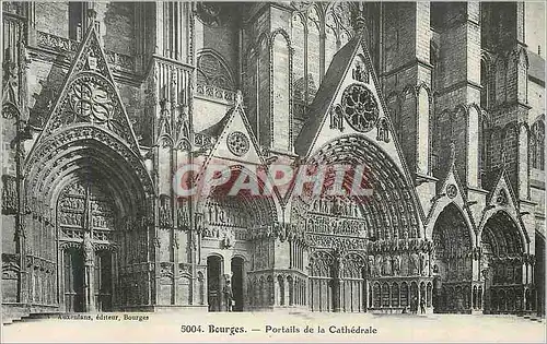 Cartes postales Bourges Portails de la Cathedrale