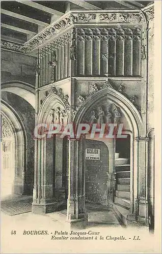 Cartes postales Bourges Palais Jacques Coeur Escalier conduisant a la Chapelle