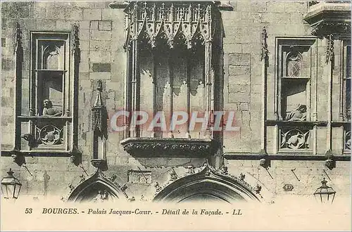 Cartes postales Bourges Palais Jacques Coeur Detail de la Facade