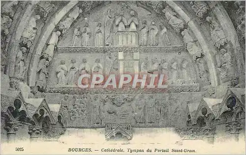 Ansichtskarte AK Bourges Cathedrale Tympan du Portail Saint Ursin