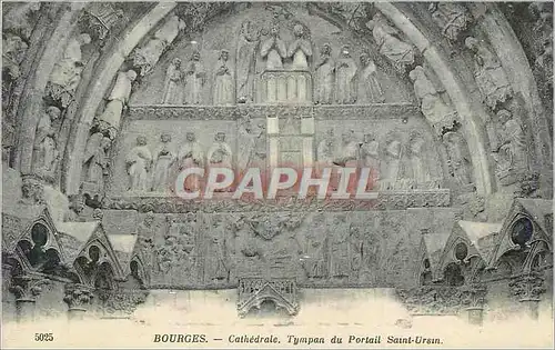 Cartes postales Bourges Cathedrale Tympan du Portail Saint Ursin