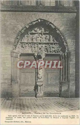 Cartes postales Mouzon Portail de la Cathedrale Style ogival n'est que le reste de l'ancien qui fut splendide Il