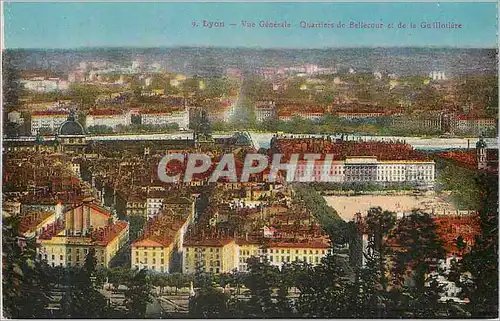 Ansichtskarte AK Lyon Vue Generale Quartiers de Bellecour et de la Guillotiere