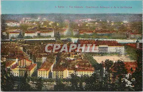 Cartes postales Lyon Vue Generale Quartiers de Bellecour et de la Guillotiere