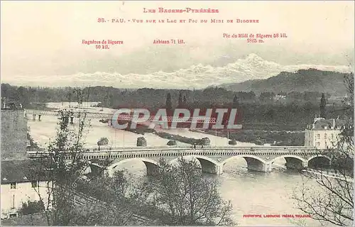 Cartes postales Pau Vue sur le Lac et Pic au Mini de Bigorre Les Basses Pyrenees