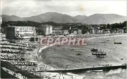 Cartes postales moderne Saint Jean De Luz La Plage et le Casino Au fond l'Espagne