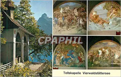 Cartes postales moderne Tellskapelle Vierwaldstattersee Fresken von E Stuckelberger