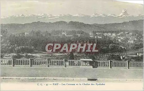 Cartes postales Pau Les Coteaux et la Chaine des Pyrenees