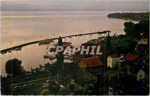 Moderne Karte Thonon Les Bains (Hte Savoie) Crepuscule et fantaisie lumineuse dans le Port