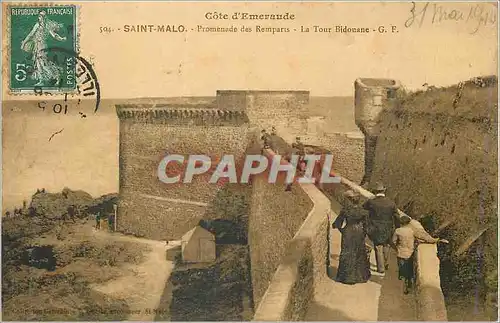 Cartes postales Saint Malo Cote d'Emereude Promenade des Remparts La Tour Bidoune