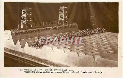 Cartes postales Musee des Antiquites Nationales Modele des travaux de Jules Cesar devant Alesia palissade fosses