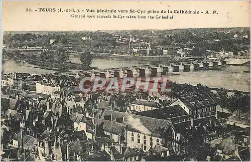 Cartes postales Tours (I et L) Vue generale vers St Cyr prise de la Cathedrale