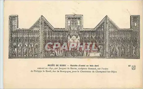 Ansichtskarte AK Musee de Dijon Retable d'autel en bois dore execute en 1391 par Jacques de Baerze sculpteur flam