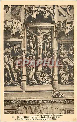 Ansichtskarte AK Conches (Eure) Eglise Sainte Foy (La Passion) Retable sculpte