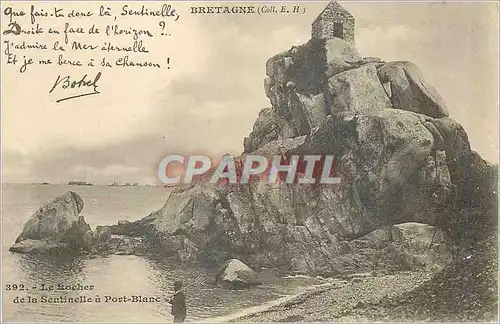 Ansichtskarte AK Bretagne (Coli E H) Le Rocher de la Sentinelle a Port Blanc Botrel