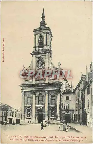 Cartes postales Nancy Eglise de Bonscours (1741) Elevee par Here et par ordre de Stanislas La Facade est ornee d