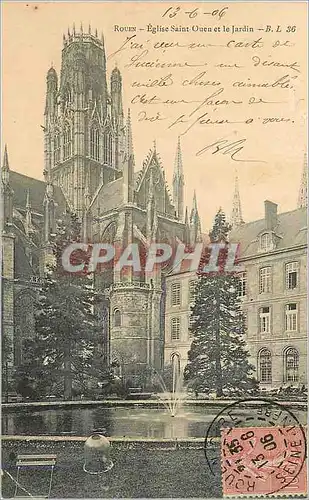 Cartes postales Rouen Eglise Saint Ouen et le Jardin