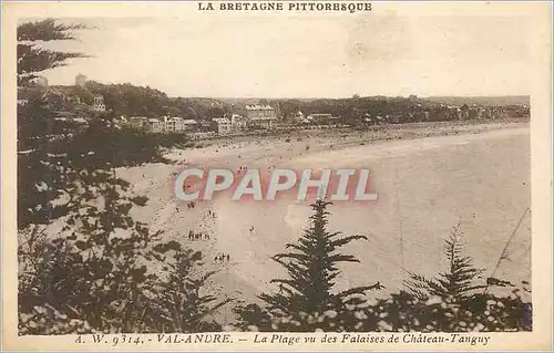Cartes postales La Bretagne Pittoresque Val Andre La Plage vu des Falaises de Chateau Tangny