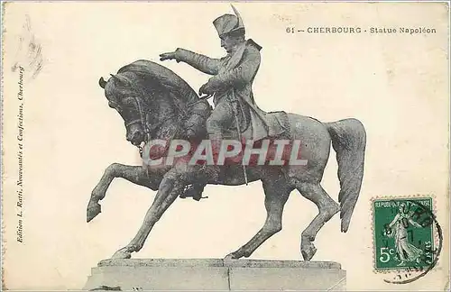 Ansichtskarte AK Cherbourg Statue Napoleon 1er