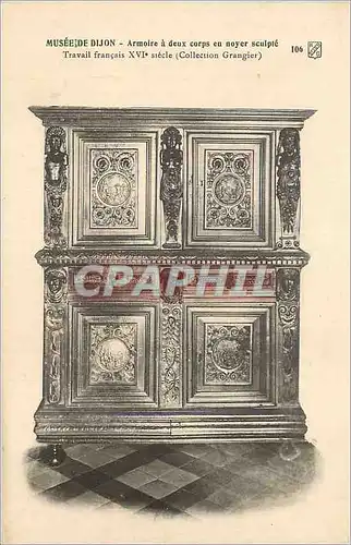 Ansichtskarte AK Musee de Dijon Armoire a deux corps en noyer sculpte Travail francais XVI siecle (Collection Gra