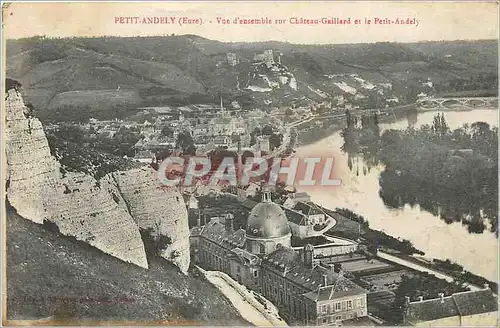 Ansichtskarte AK Petit Andely (Eure) Vue d'ensemble sur Chateau Gaillard et le Petit Andely