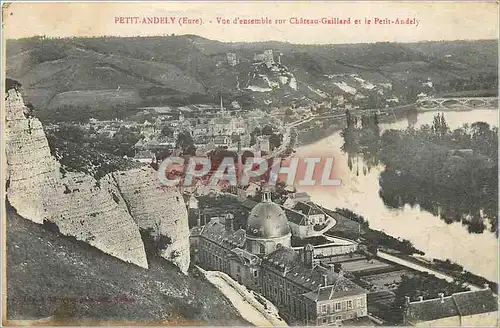 Cartes postales Petit Andely (Eure) Vue d'ensemble sur Chateau Gaillard et le Petit Andely