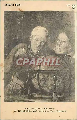 Cartes postales Musee de Dijon La vue (Serie des cinq sens) par Tilborgh (Gilles Van) 1625 1678 (Ecole Flamande)