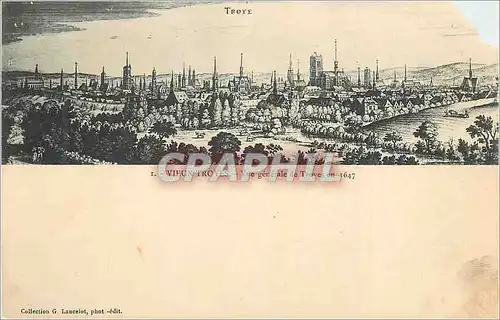 Cartes postales Troye vieux Troyes vue generale de Troye en 1647