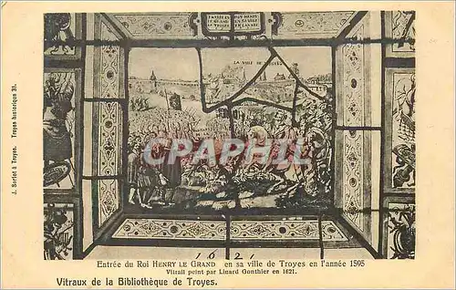 Ansichtskarte AK Entree du Roi Henry le Grand en sa ville de Troyes en l'annee 1595 Vitrail point par Linard Gont