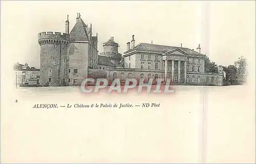 Cartes postales Alencon Le Chateau et le Palais de Justice (carte 1900)