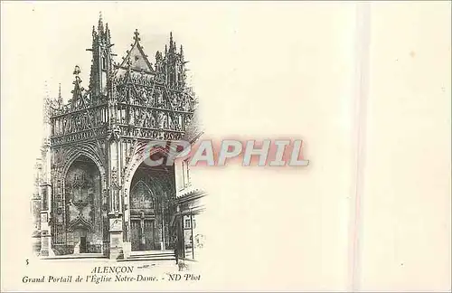 Cartes postales Alencon Grand Portail de l'Eglise Notre Dame (carte 1900)