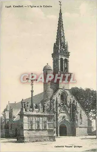 Cartes postales Confort L'Eglise et le Calvaire