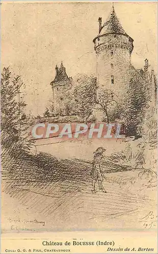 Cartes postales Chateau de Bouesse (Indre) Dessin de A Berton
