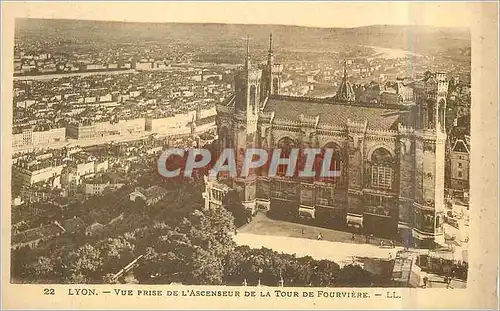 Ansichtskarte AK Lyon Vue prise de l'Ascenseur de la Tour de Fourviere