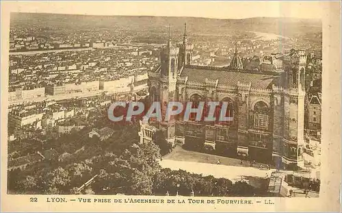 Cartes postales Lyon Vue prise de l'Ascenseur de la Tour de Fourviere