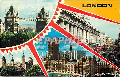 Moderne Karte London Tower Bridge Westminister Bridge et House of Parliament