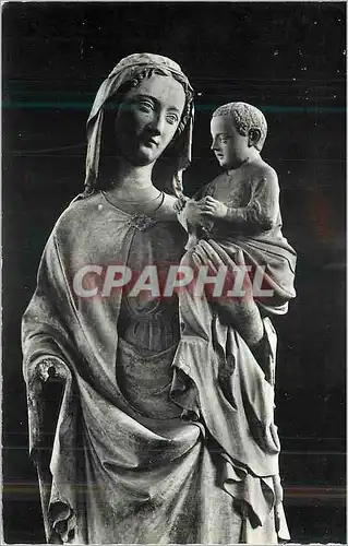 Cartes postales moderne Collegiale D'Ecouis (Eure) Notre Dame d'Ecouis Statue polychrome (XIVe siecle)