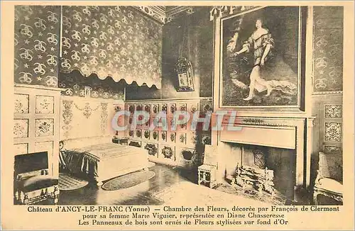 Cartes postales Chateau d'Ancy le Franc (Yonne) Chambre des Fleurs decoree par Francois de Clermont pour sa femm