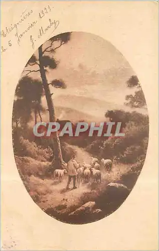 Cartes postales Peintures Berger Moutons