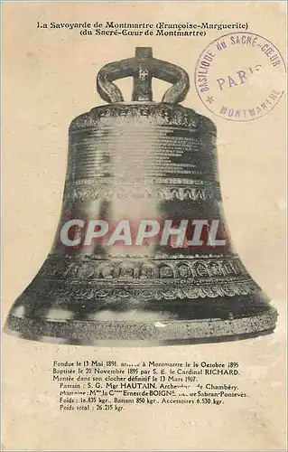 Cartes postales La Savoyarde de Montmartre (Francois Marguerite)(du Sacre Coeur de Montmartre) Cloche