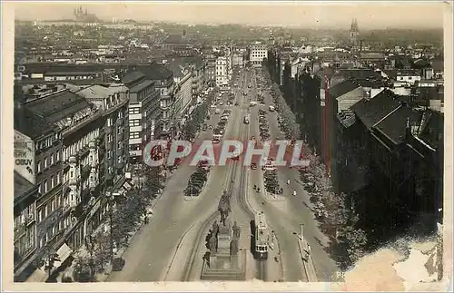 Cartes postales Prague La Piace Venceslans Tramway