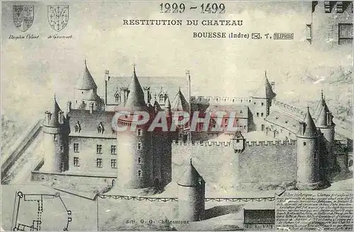 Cartes postales Restitution du Chateau Bouesse (Indre)