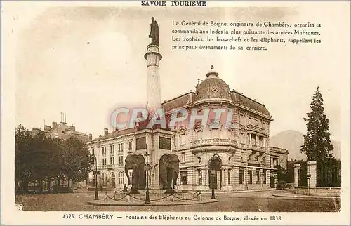 Ansichtskarte AK Chambery Fontaine des Elephants ou Colonne de Borgne elevee en 1838 Savoie Tourisme